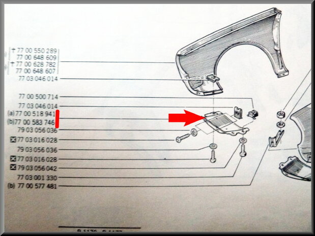 Right lower wing protection plate (New Old Stock).