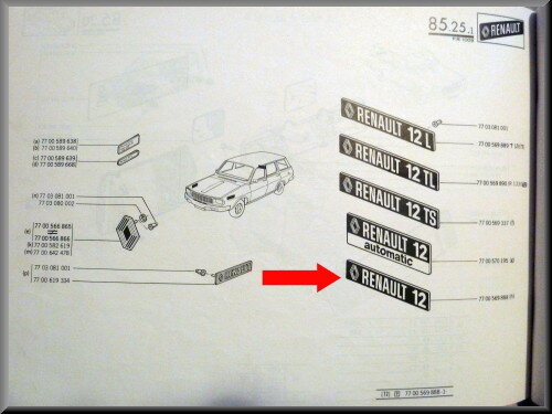 Embleem "Renault 12 "