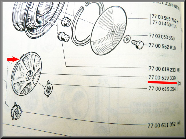 Enjoliveur de roue cache jante tole Renault 7700419889 pour